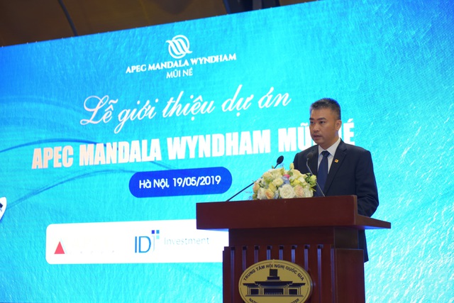 Ông Hán Kông Khanh - Phó Tổng Giám đốc Apec Group phát biểu chào mừng lễ ra mắt dự án Apec Mandala Wyndham Mũi Né trong năm 2019.