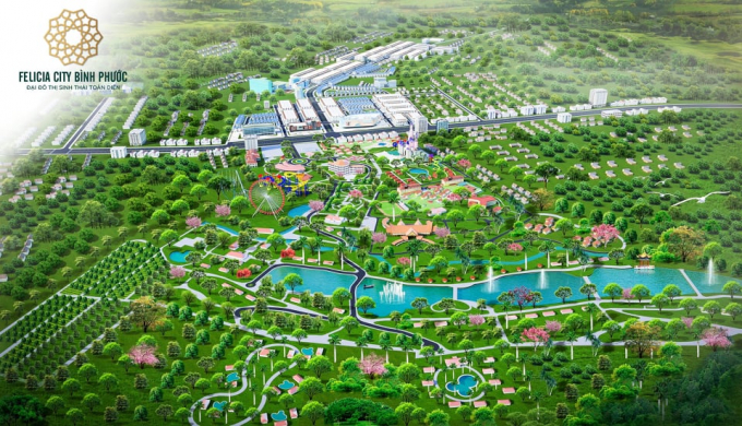 Đại đô thị sinh thái toàn diện Felicia City Bình Phước có quy mô 120ha