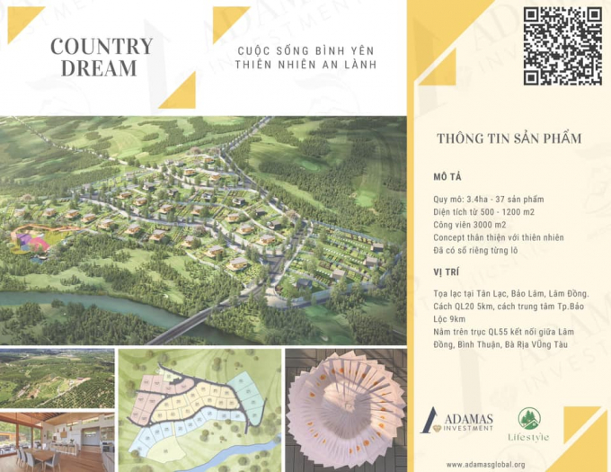 Đất nền nghỉ dưỡng Country Dream Bảo Lâm được đầu tư và phát triển bởi Công ty cổ phần đầu tư Dream Land có diện tích mỗi nền từ 500 – 1200m2 phù hợp để phát triển các dòng sản phẩm Farmstay, Homestay, Second Homes, Biệt thự vườn,..