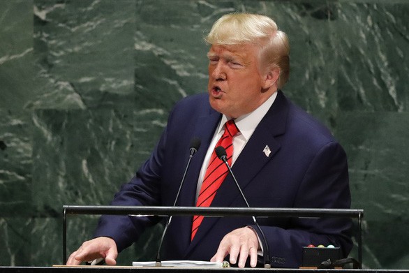 Ông Trump phát biểu tại LHQ - Ảnh: REUTERS