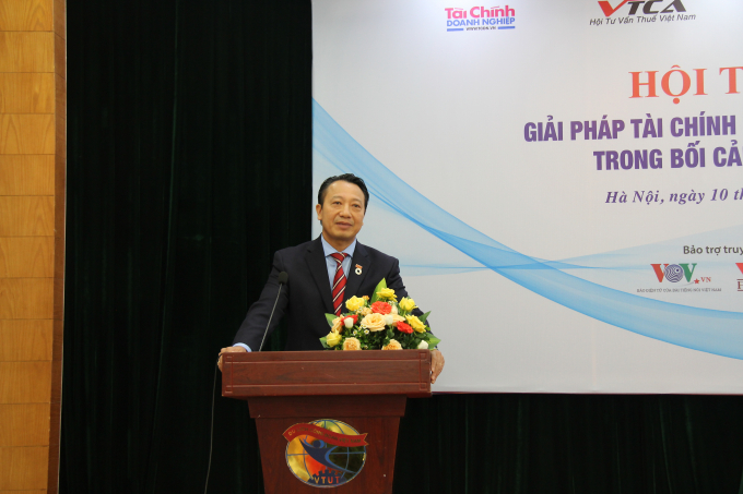 Ông Nguyễn Quang Vinh, Tổng thư ký Phòng Thương mại và Công nghiệp Việt Nam (VCCI) phát biểu tại hội thảo