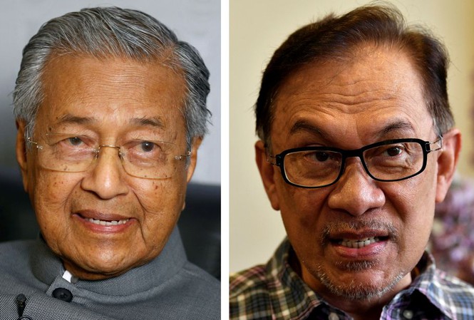 Ông Mahathir Mohamad (trái) và ông Anwar Ibrahim. Ảnh: The Star.
