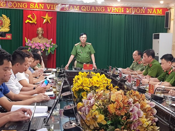 Công an tỉnh Phú Thọ cung cấp thông tin vụ việc với báo chí.