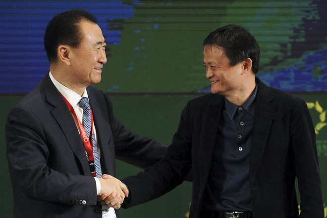 Ông Vương Kiện Lâm (trái) và Jack Ma (phải) là 2 trong số những tỷ phú nổi tiếng tại Trung Quốc. Ảnh: Wall Street Journal.