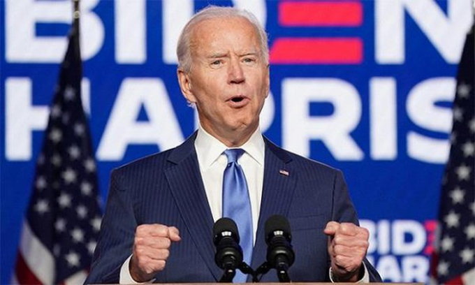 Ông Joe Biden phát biểu tại Wilmington, Delaware, ngày 6/11. Ảnh: Reuters