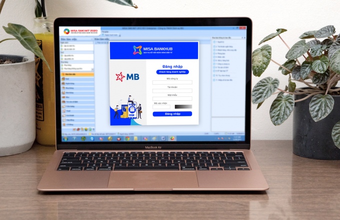 Giao diện sử dụng ngân hàng điện tử MB trực tiếp trên phần mềm kế toán MISA SME.NET 2020