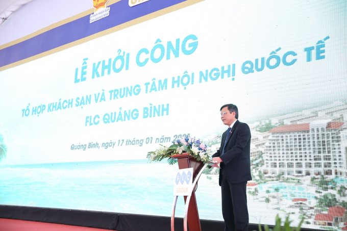 Ông Trần Thắng, Phó Bí thư tỉnh uỷ, Chủ tịch Ủy ban Nhân dân tỉnh Quảng Bình phát biểu tại sự kiện