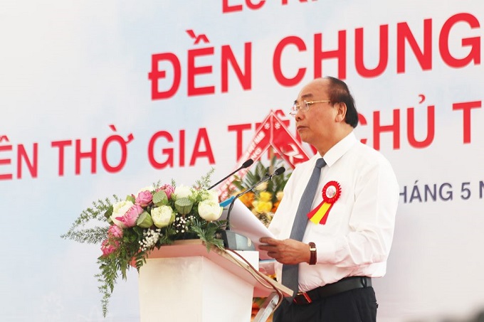Thủ tướng Chính phủ Nguyễn Xuân Phúc phát biểu tại buổi lễ khánh thành.