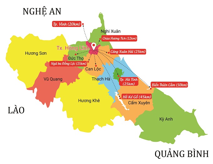 Thị Xã Hồng Lĩnh là trung tâm của 6 huyện phía bắc Hà Tĩnh.