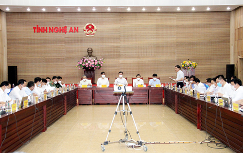 Quang cảnh phiên họp thường kỳ tháng 7/2021 tỉnh Nghệ An.