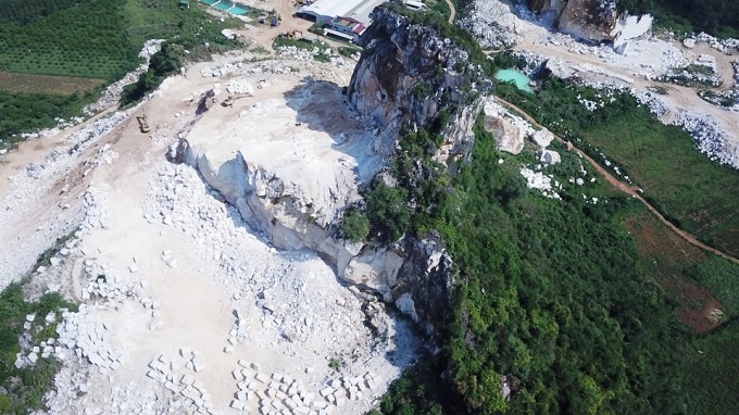 Mỏ đá Công ty TNHH Toàn Thắng đang khai thác.