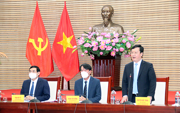 Ông Nguyễn Đức Trung – Chủ tịch UBND tỉnh Nghệ An phát biểu tại buổi lễ.