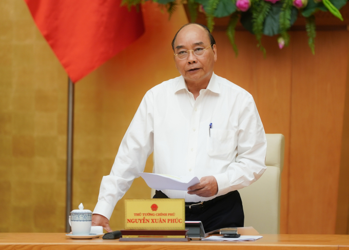 Thủ tướng Chính phủ Nguyễn Xuân Phúc phát biểu tại cuộc họp. (Ảnh: VGP)