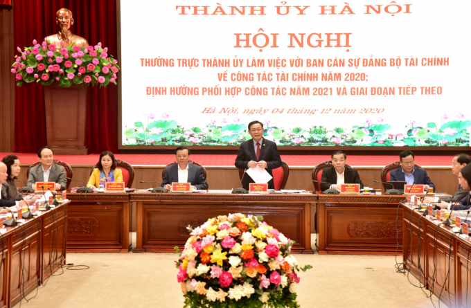 Thường trực Thành ủy Hà Nội làm việc với Ban Cán sự Đảng Bộ Tài chính về công tác tài chính năm 2020.