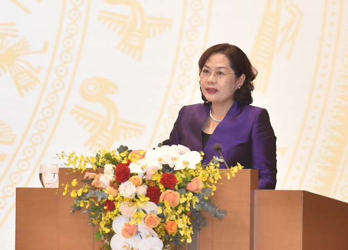 Bà Nguyễn Thị Hồng cho biết năm 2021 Ngân hàng chỉ đạo các tổ chức tín dụng tiết giảm chi phí, tiết giảm lợi nhuận để giảm lãi suất cho vay.