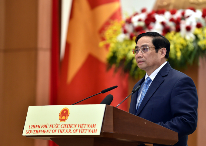 Thủ tướng Chính phủ Phạm Minh Chính phát biểu tại lễ kỷ niệm 76 năm Quốc khánh nước Cộng hòa xã hội chủ nghĩa Việt Nam. (Ảnh: VGP)