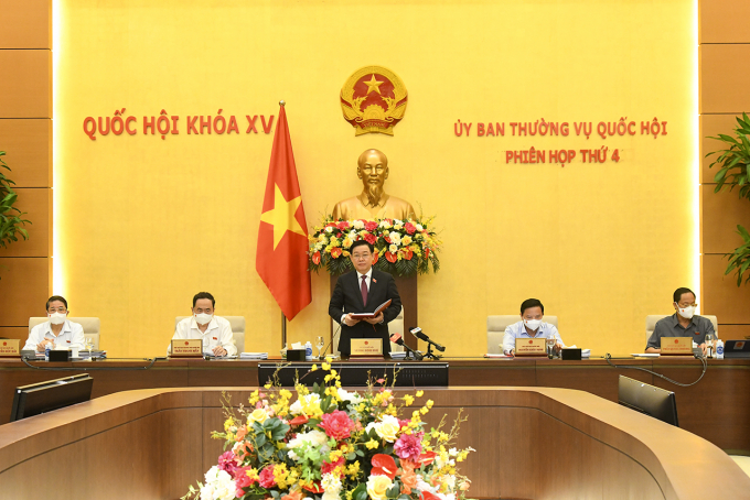 Chủ tịch Quốc hội Vương Đình Huệ khai mạc phiên họp thứ 4 Ủy ban Thường vụ Quốc hội.