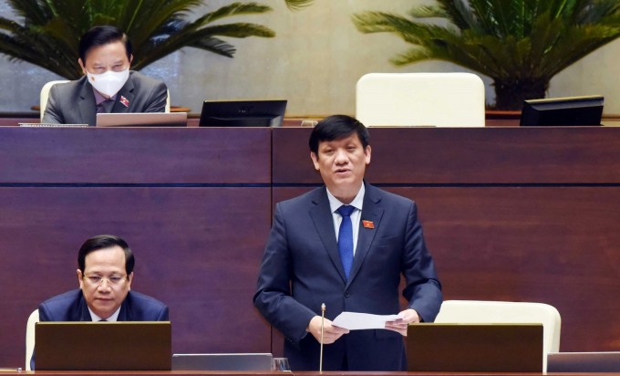 Bộ trưởng Bộ Y tế Nguyễn Thanh Long trả lời chất vấn đại biểu Quốc hội.