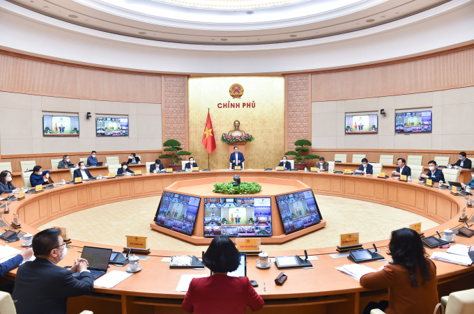 Thủ tướng Chính phủ Phạm Minh Chính họp Ban Chỉ đạo Quốc gia phòng, chống dịch Covid-19 trực tuyến với các địa phương về công tác phòng, chống dịch Covid-19. (Ảnh: VGP)