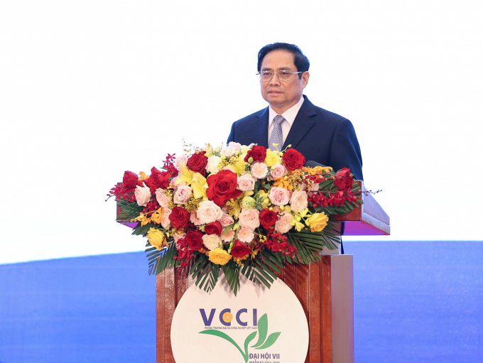 Thủ tướng Chính phủ Phạm Minh Chính phát biểu tại Đại hội VCCI.