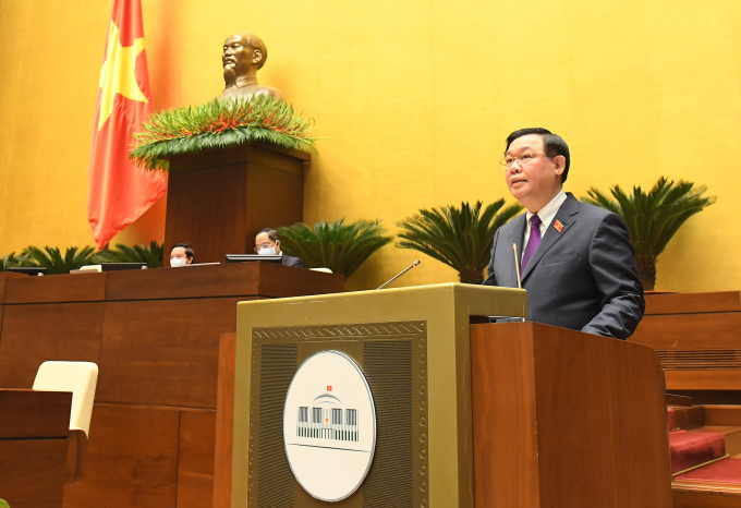 Chủ tịch Quốc hội Vương Đình Huệ phát biểu khai mạc tại kỳ họp bất thường lần thứ nhất Quốc hội khóa XV.