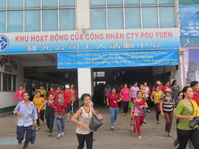 Công nhân Công ty TNHH PouYuen Việt Nam năm 2017.