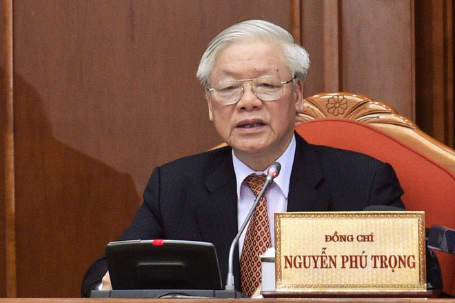 Tổng bí thư, Chủ tịch nước Nguyễn Phú Trọng phát biểu bế mạc Hội nghị Trung ương 12. Ảnh: Đoàn Bắc.