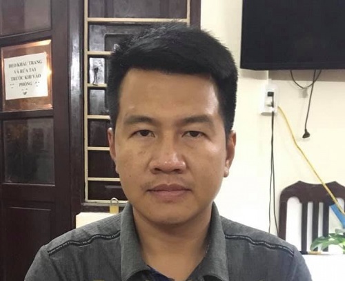 Đối tượng Nguyễn Phú Cường tại cơ quan điều tra. Ảnh: CAHN