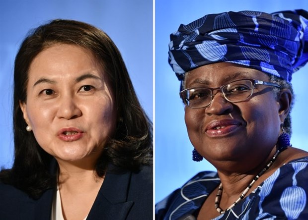 Bà Ngozi Okonjo-Iweala của Nigeria (bên phải) và Yoo Myung-hee của Hàn Quốc là hai ứng cử viên cuối cùng cho vị trí Tổng giám đốc Tổ chức Thương mại Thế giới (WTO). (Ảnh: The Korea Times)