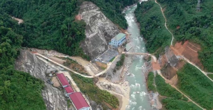 Thủy điện Rào Trăng 3 tại xã Phong Xuân, huyện Phong Điền, tỉnh Thừa Thiên Huế nhìn từ trên cao. Ảnh VnExpress.