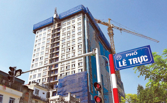 UBND thành phố Hà Nội đã có Văn bản báo cáo Thủ tướng Chính phủ kết quả xử lý, khắc phục vi phạm trật tự xây dựng tại dự án số 8B Lê Trực.