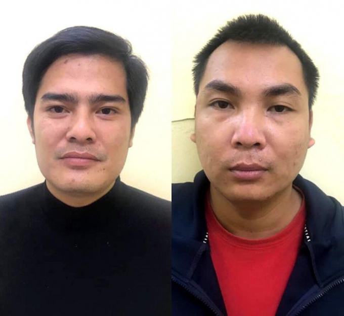 Hai đối tượng Nguyễn Duy Phương và Trần Xuân Hiệp bị bắt giữ. Ảnh Công an cung cấp.