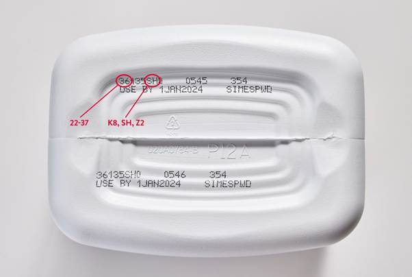 Số lô sản phẩm sữa nghi nhiễm Cronobacter sakazakii and Salmonella Newport được Cục An toàn thực phẩm cung cấp.