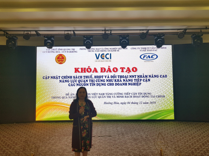 Bà Nguyễn Thị Thúy Nga - Chủ Tịch Hội đồng Thành viên Công ty TNHH tư vấn tài chính và kế toán FAC cập nhật chính sách thuế cho doanh nghiệp