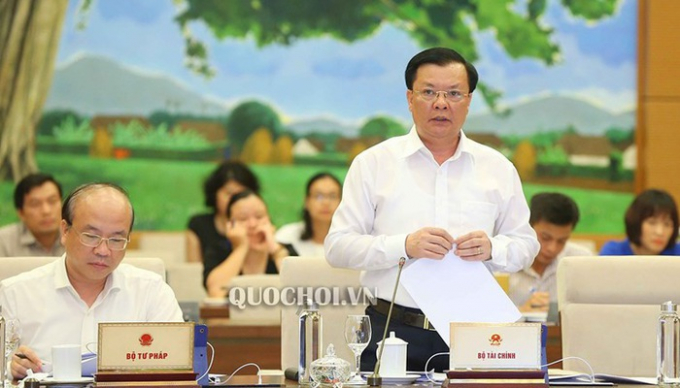Bộ trưởng Tài chính Đinh Tiến Dũng phát biểu tại phiên họp chiều 12/8.