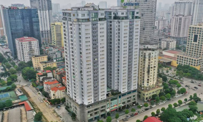 Chung cư CT1-CT2 khu đô thị Yên Hòa, quận Cầu Giấy (Hà Nội) - Green Park, nơi có 108 căn hộ được dùng làm nhà công vụ.