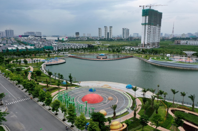 Không gian sống xanh trong lành tại dự án Anland Lakeview tại Khu đô thị Dương Nội.