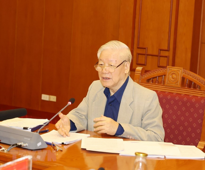 Tổng bí thư, Chủ tịch nước Nguyễn Phú Trọng chủ trì cuộc họp.