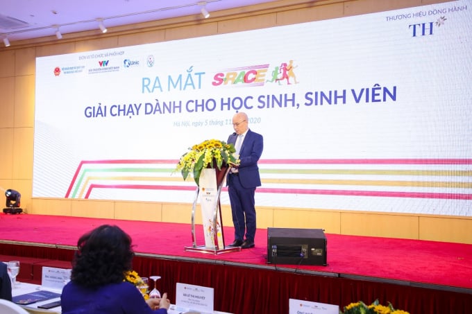 Ông Ngô Minh Hải – Chủ tịch Hội đồng Quản trị Tập đoàn TH – đơn vị tài trợ và đồng hành với giải chạy quy mô lớn nhất từ trước tới nay dành cho học sinh, sinh viên.