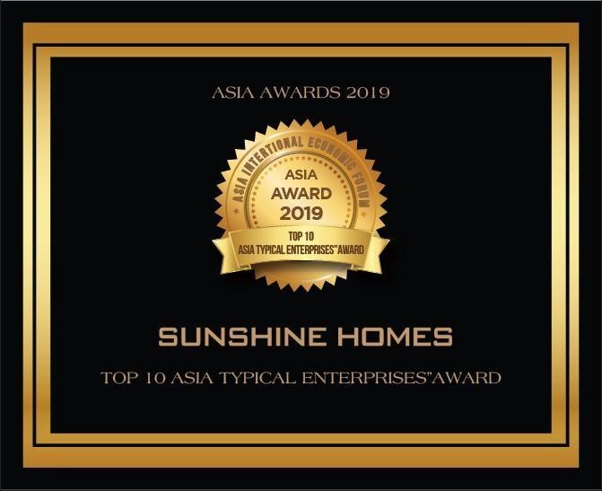 Sunshine Homes đạt giải thưởng Top 10 thương hiệu được tin dùng nhất Châu Á tại Asia Awards 2019.
