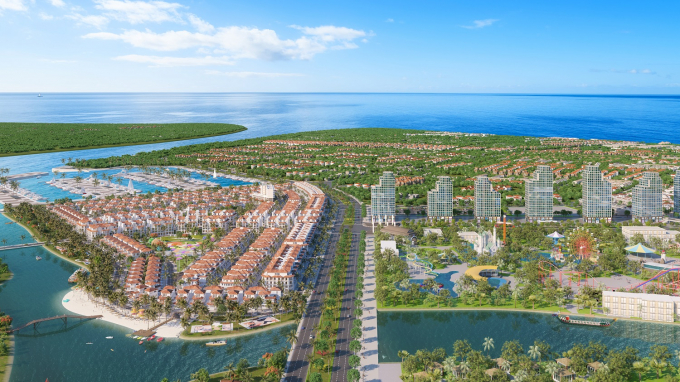 Phối cảnh minh họa về khu đô thị Sun Riverside Village và công viên Sun World trong tương lai.