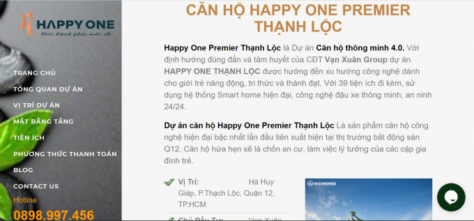 Dự án nhà ở cao tầng phường Thạnh Lộc (Happy One Premier) được quảng cáo hoành tráng