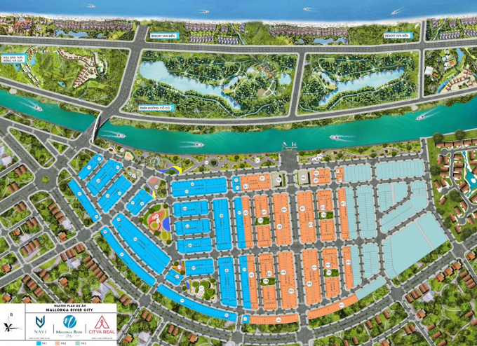 Phối cảnh quy hoạch chung dự án Mallorca River City.