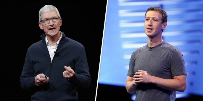 Quyền riêng tư của người dùng trở thành chủ đề đấu khẩu giữa Apple và Facebook. Ảnh: NBC
