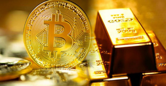 Giới đầu tư ở Phố Wall đang tranh cãi về việc một ngày nào đó Bitcoin có thể thách thức vàng trong vai trò phòng trừ lạm phát và đa dạng hóa đầu tư. Ảnh: VOX