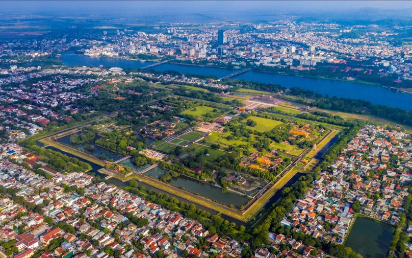The center of Hue, home to the Imperial City, a UNESCO heritage site. Photo courtesy of the Government Portal.
