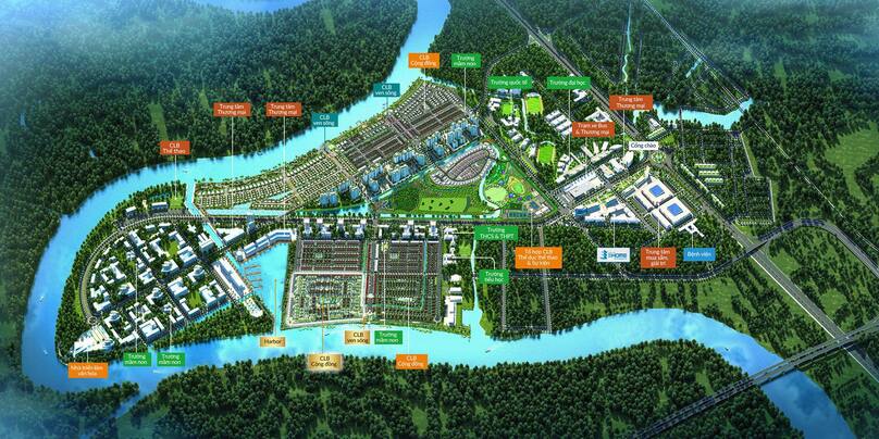 An artist’s impression of Waterpoint Project in Ben Luc, Long An province, southern Vietnam. Photo courtesy of Nam Long.