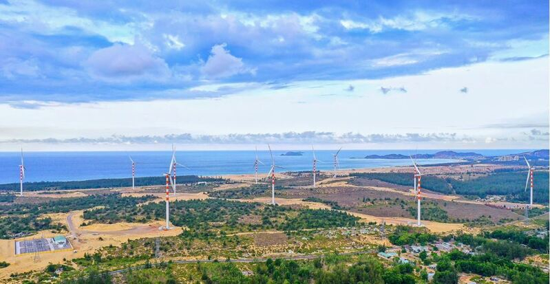 Phuong Mai 1 wind power plant in Nhon Hoi Economic Zone, Binh Dinh province. Photo courtesy of the plant.