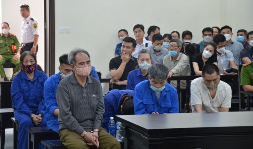 Defendants and related people at the trial. Photo courtesy of VOV.