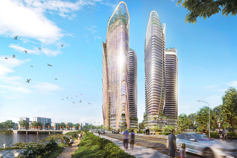An illustration of the five-star twin towers project in Hai Phong city, northern Vietnam. Photo courtesy of Saigon Garment-Match JSC.